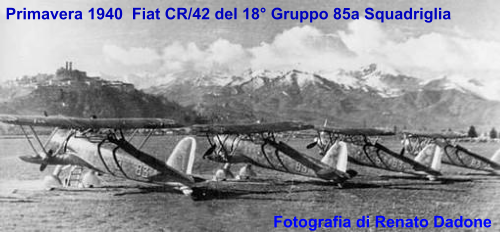 Fotografia di Renato Dadone Primavera 1940  Fiat CR/42 del 18° Gruppo 85a Squadriglia