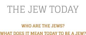 THE JEW TODAY  WHO ARE THE JEWS?  WHAT DOES IT MEAN TODAY TO BE A JEW?